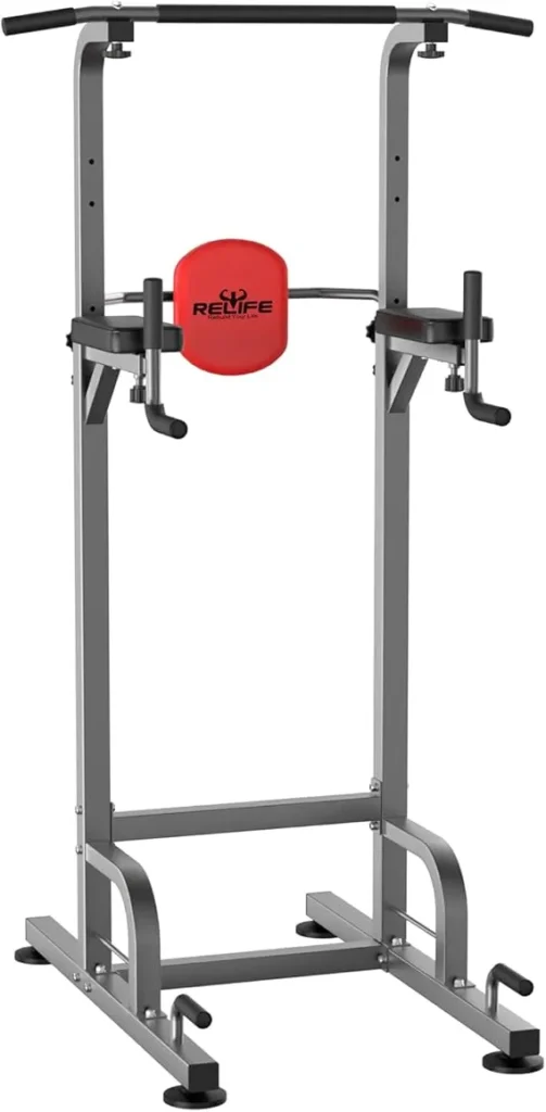 RELIFE Power Tower with suction-cup stabilizers for home fitness