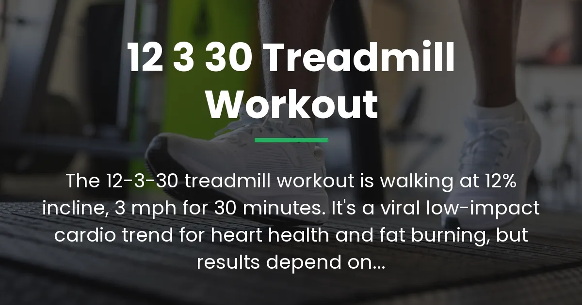 Read more about the article The 12-3-30 Treadmill Workout Explained: What It Is, What Science Says, and How to Do It Right