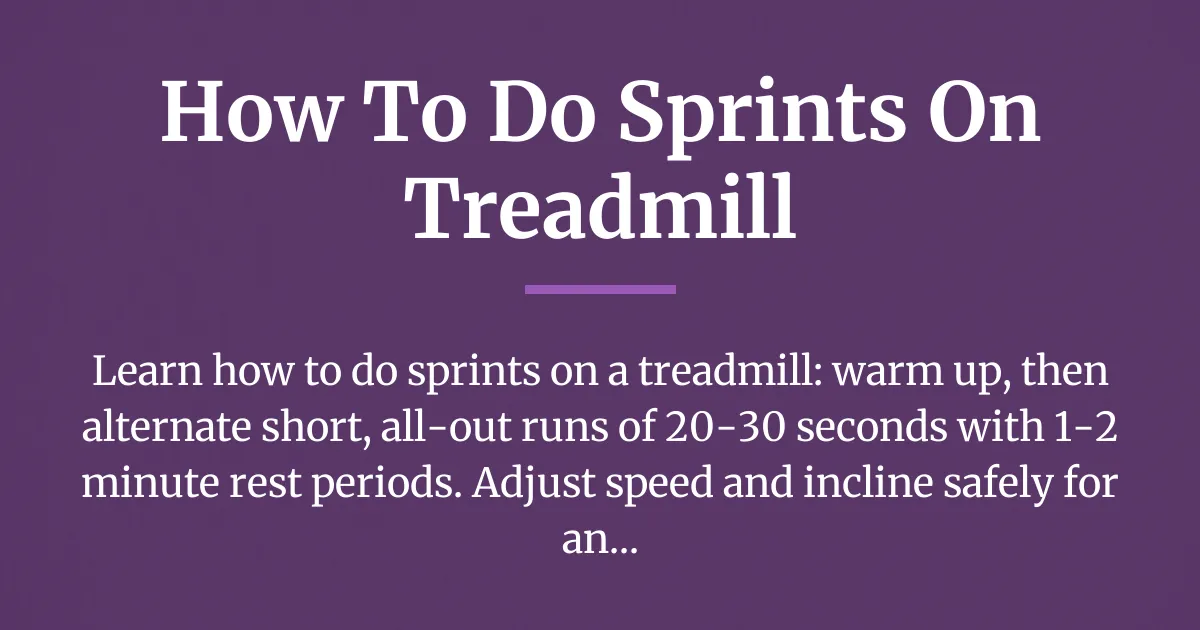 how to do sprints on treadmill