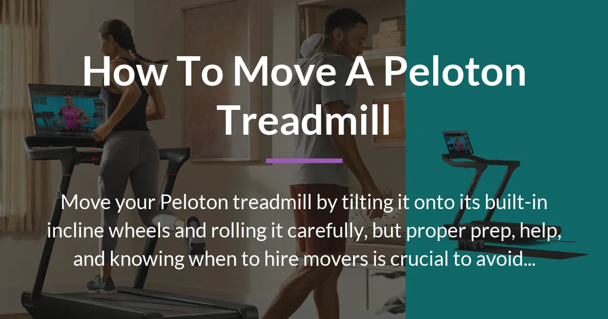 how to move a peloton treadmill