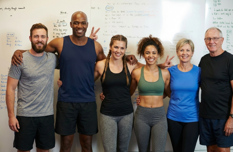 Group of people posing together.